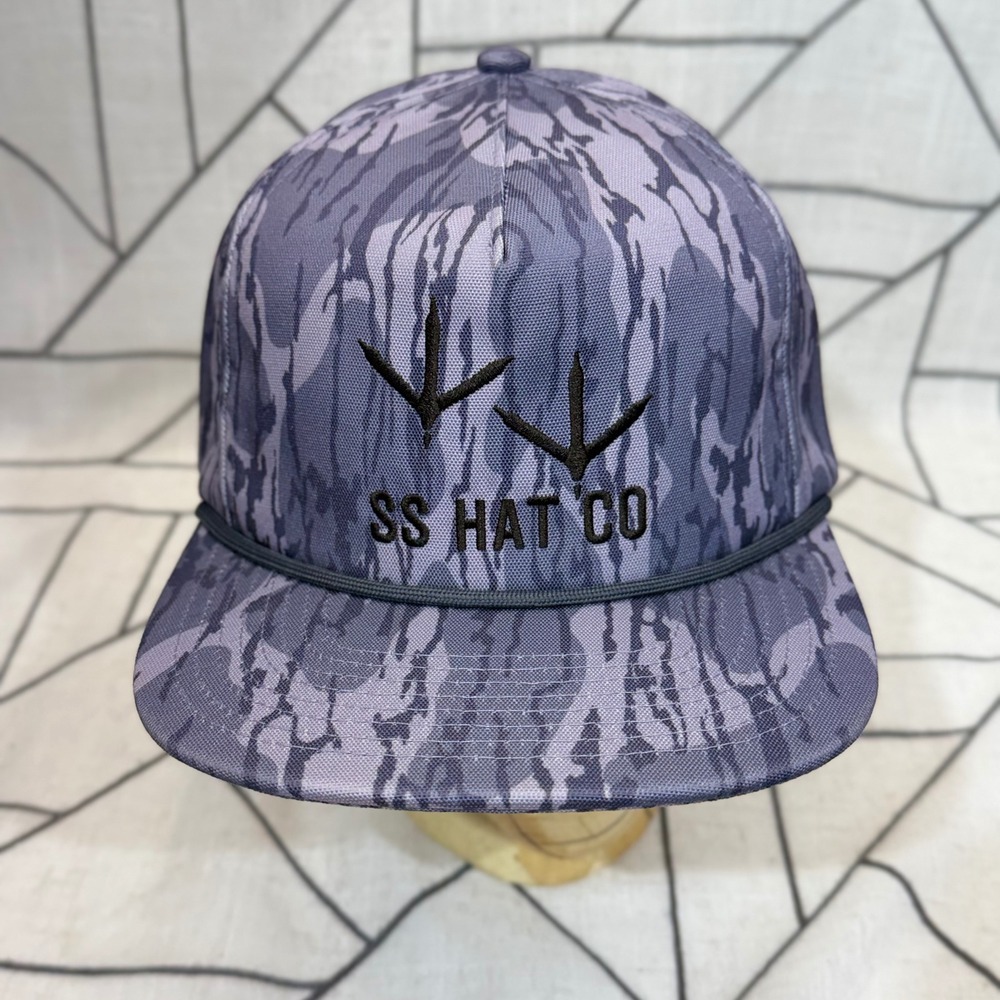 Southern String Hat Co Snapback Hat OS Grey‎ Purple Tiger Camo Turkey Track Rope